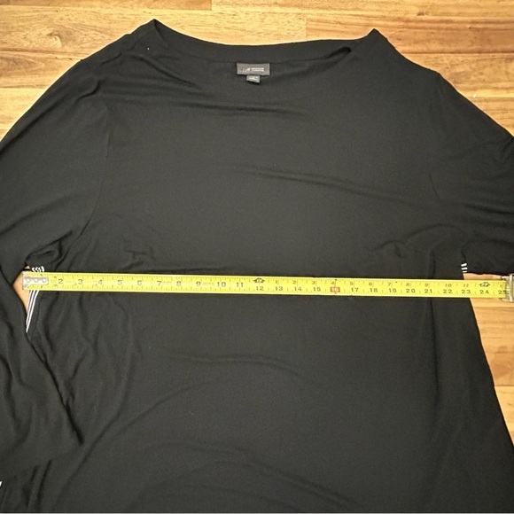 J. Jill Wearever Collection Oversized Split Side Tunic Black Blue/White Stripe - Picture 8 of 12